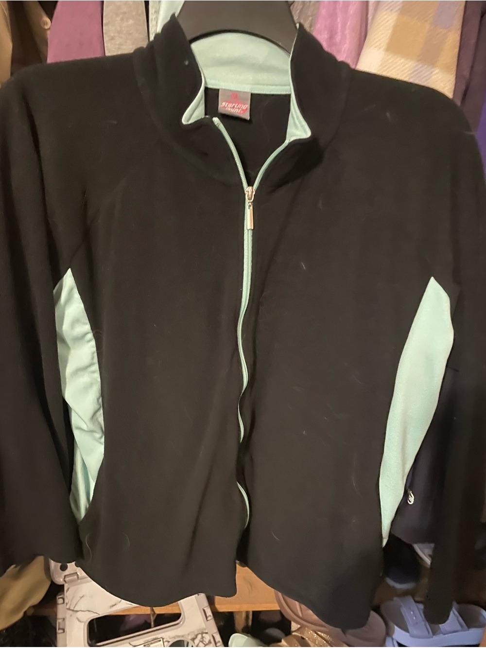 Women’s Black & Mint Zip-Front Jacket - XL
